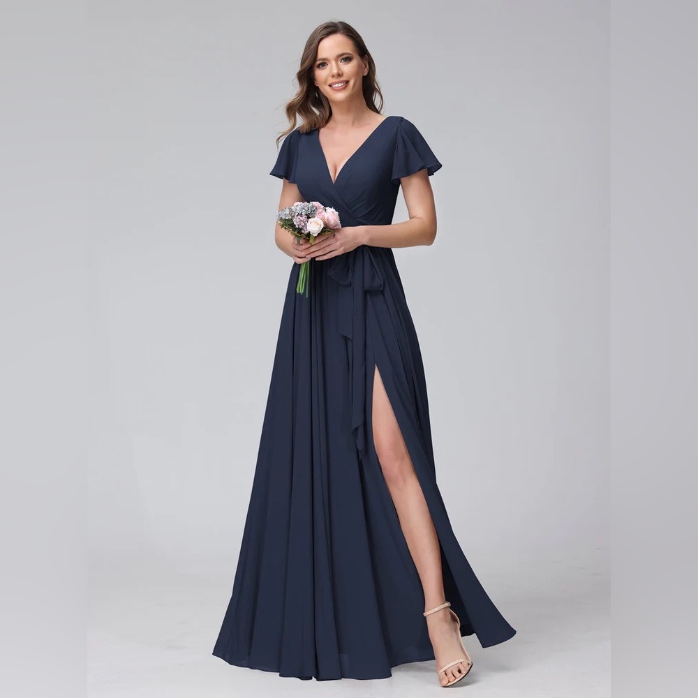 NBW Navy Blue Bridesmaid Dress